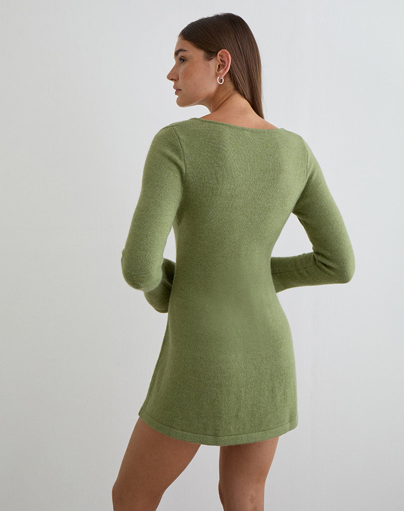 Image of Kodia Mini Dress with Shell in Knit Olive
