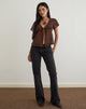 Image of Kota Chiffon Blouse Top in Brown