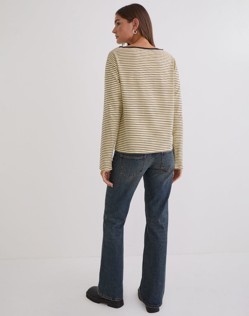 Image of Kumiko Long Sleeve Top in Jersey Yellow and Black