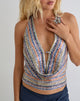 Image of Kusini Plunge Top in Sequin Multi Stripe