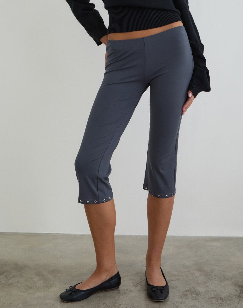 Charcoal Stretch Cropped Capri Trouser | Asla – motelrocks-com-us