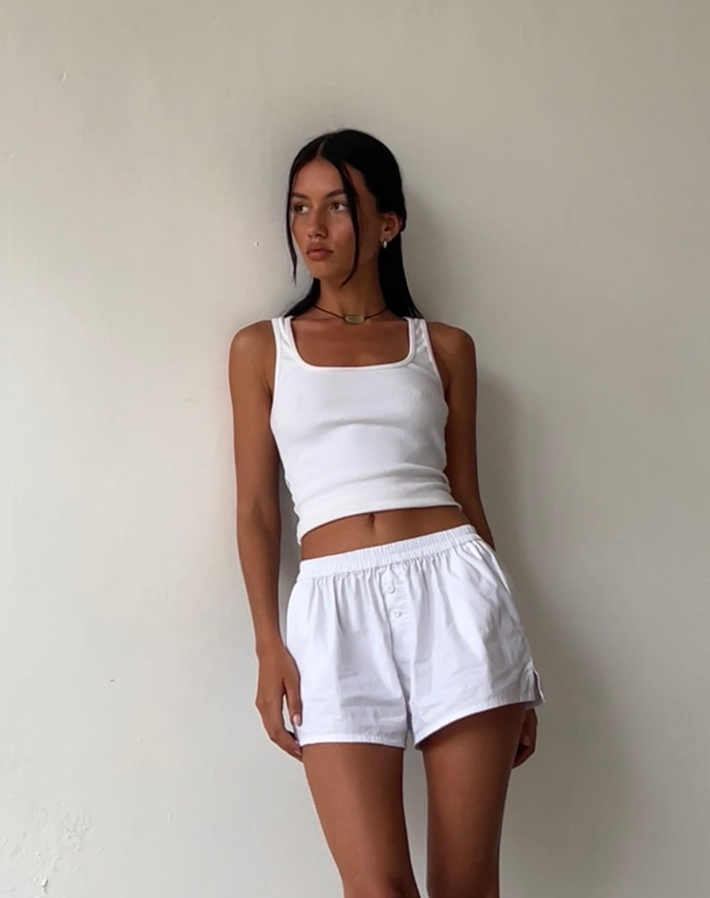 MOTEL X JACQUIE Laboxe Brief Shorts in White with Bow Embro