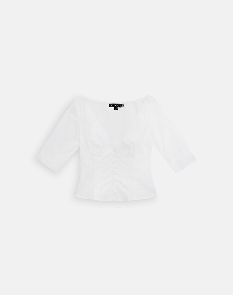 Image of Lailas Blouse in Poplin White