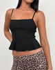 Image of Lajita Peplum Top in Stretch Tailoring Black