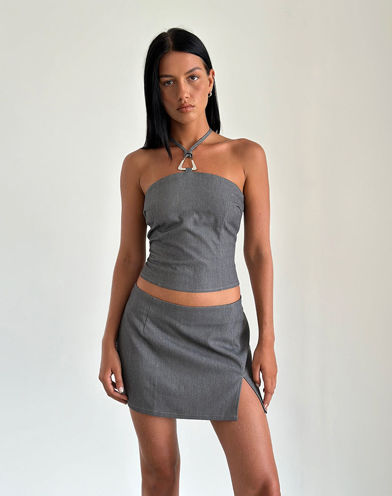 Lakia Top in Tailoring Charcoal