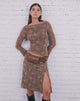 Image of Lakya Top in Leafy Flock Dark Taupe