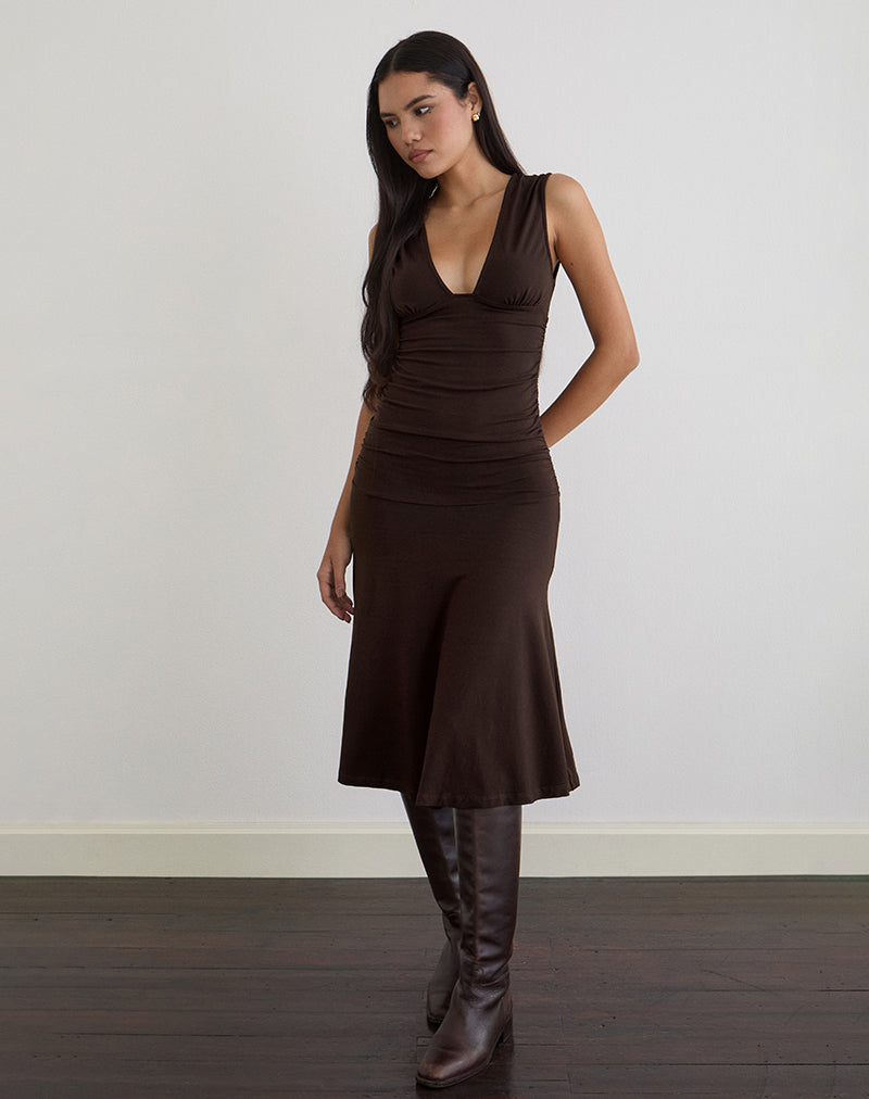 motel rocks Laluma Midi Dress in Bitter Chocolate on Sale | Clothing |  FRIESENHOF.DE