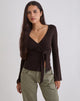 Image of Lamae Wrap Top in Bitter Chocolate