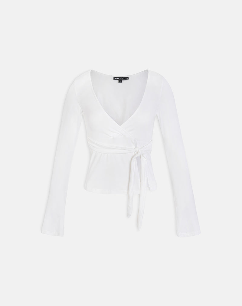 Image of Lamae Wrap Top in Off White