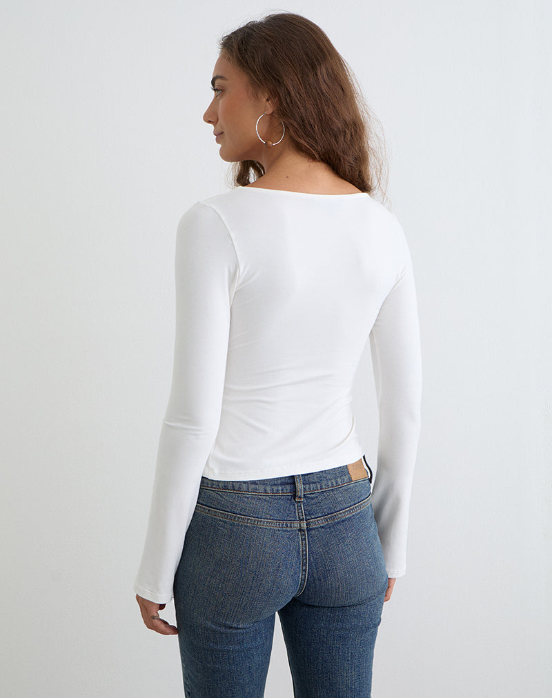 Image of Lamae Wrap Top in Off White