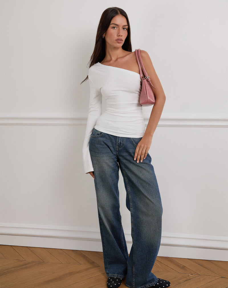 Image of Lasya Long Sleeve Top in Rayon Ivory