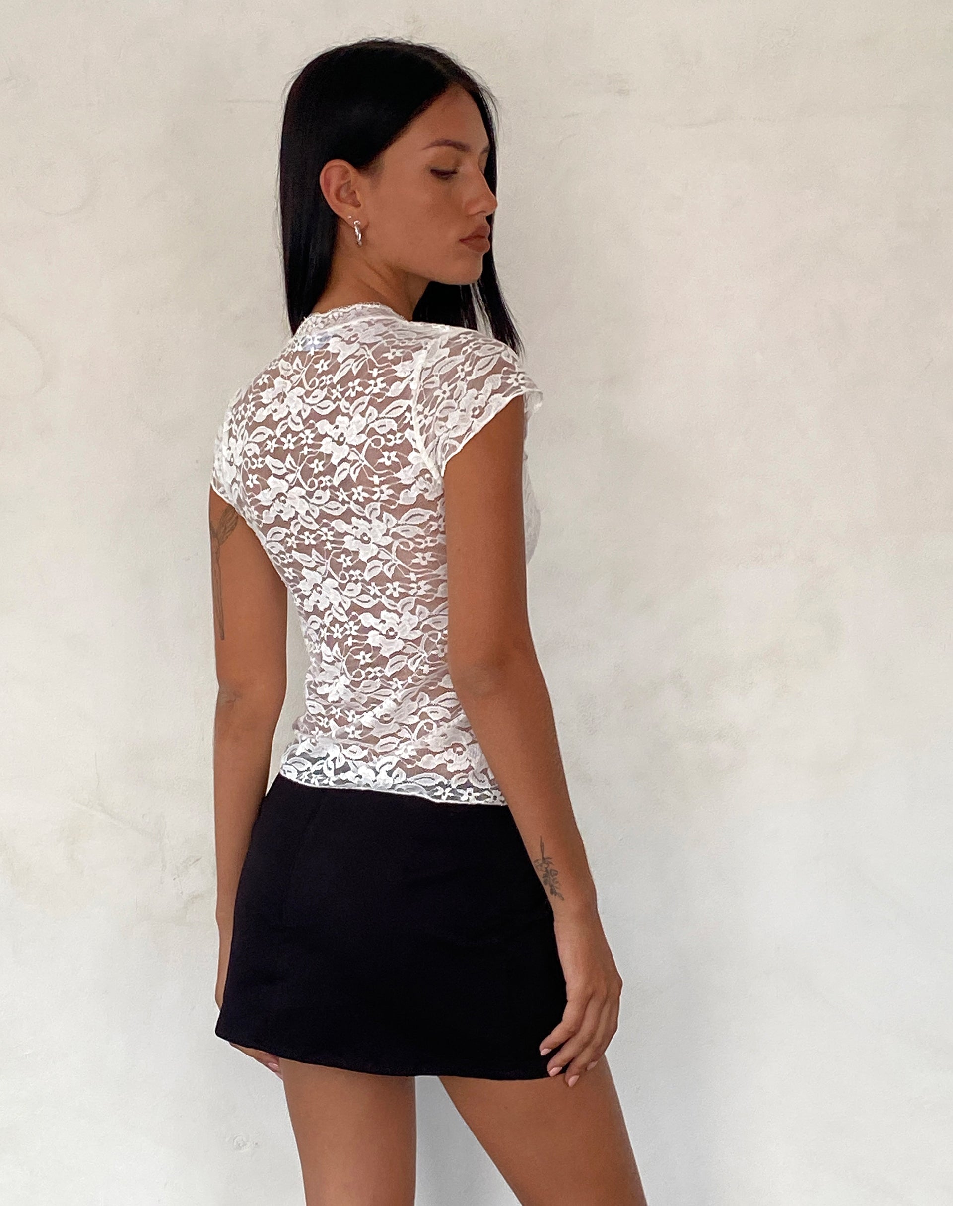 Image of Lavanya Butterfly Top in Lace White