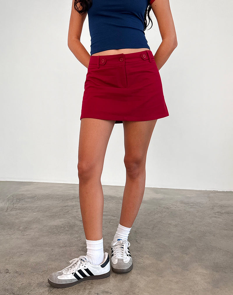 Image of Lavonne Mini Skirt in Red