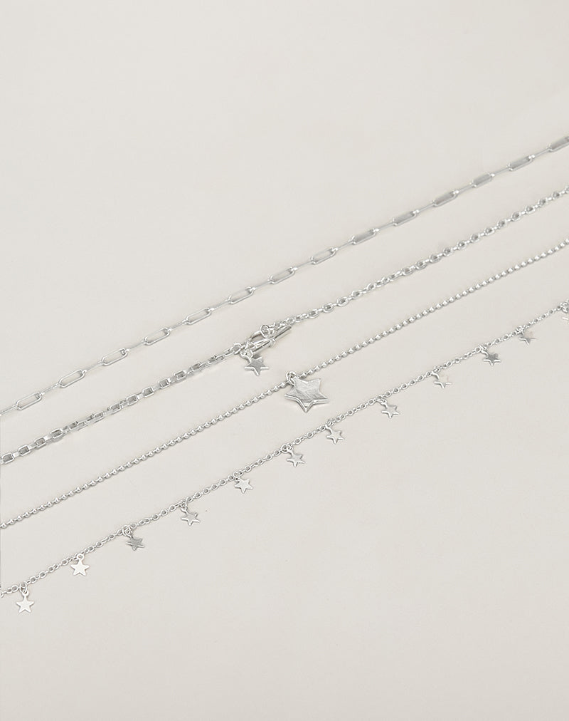 Image of Image of Silver Plated Star Layer Necklace