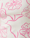 White with Pink Hibiscus Doodle Print