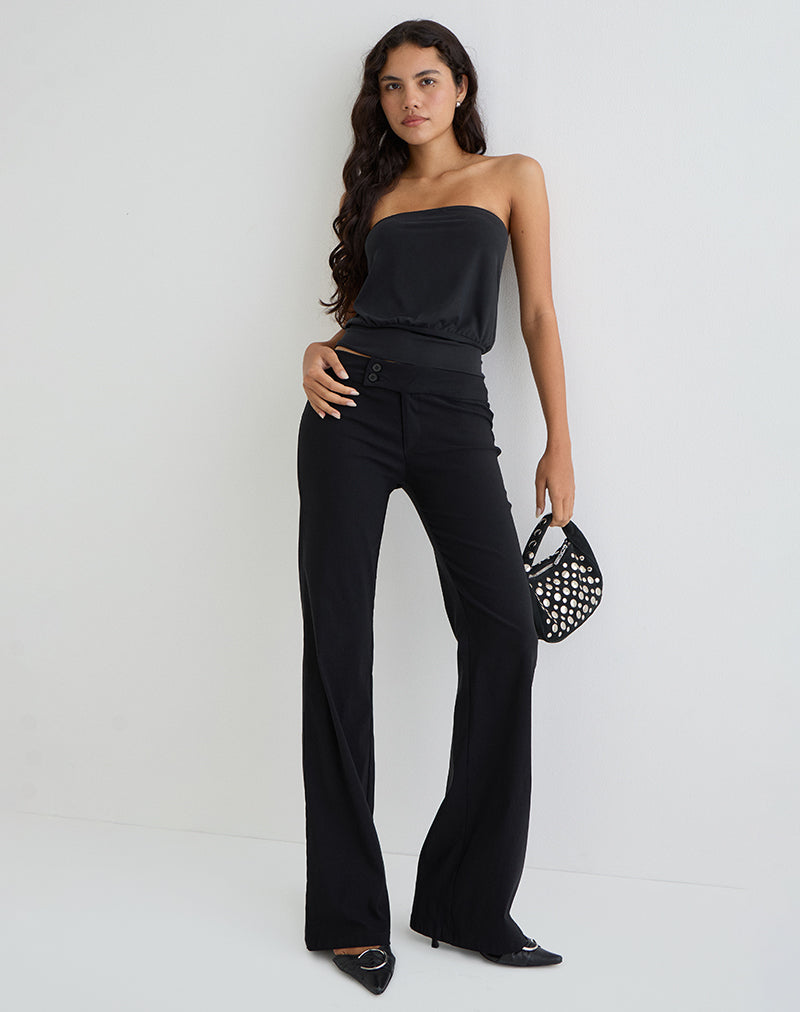 Black Cupro Bandeau Top | Leocadia – motelrocks-com-us