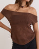 Image of Letoda Top in Pixel Rose Crochet Knit Brown