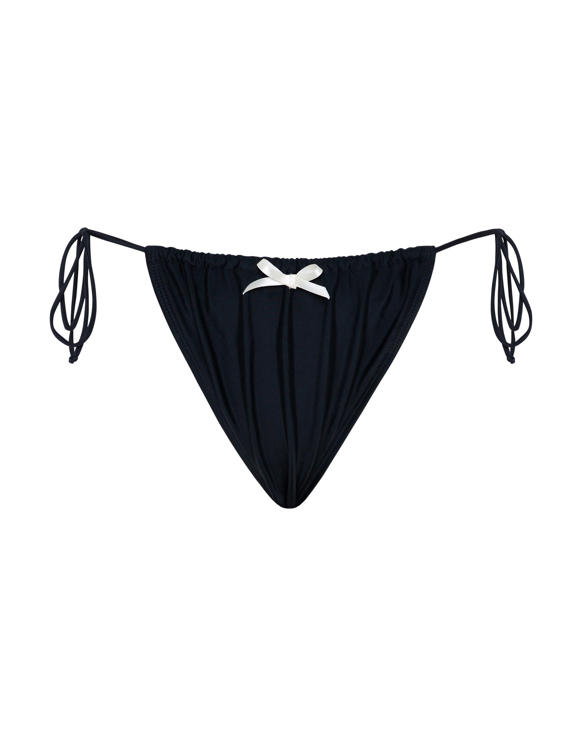 Black with Ivory Bow Bikini Bottom Leyna motelrocks com us