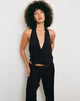 Image of Lilita Halterneck Top in Chiffon Black