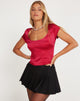 image of Linnea Top in Satin Red