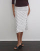 Iamge of Liosa Midi Skirt in Sheer Jersey Grey and White Stripe
