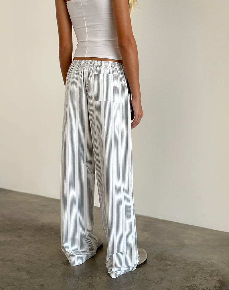 Lirura Trouser in Vertical Grey Stripe