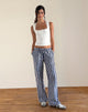 Image of Lirura Trouser in Chunky Stripe White Navy