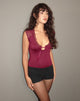 Image of Livina Top in Slinky Jersey Burgundy with Lace