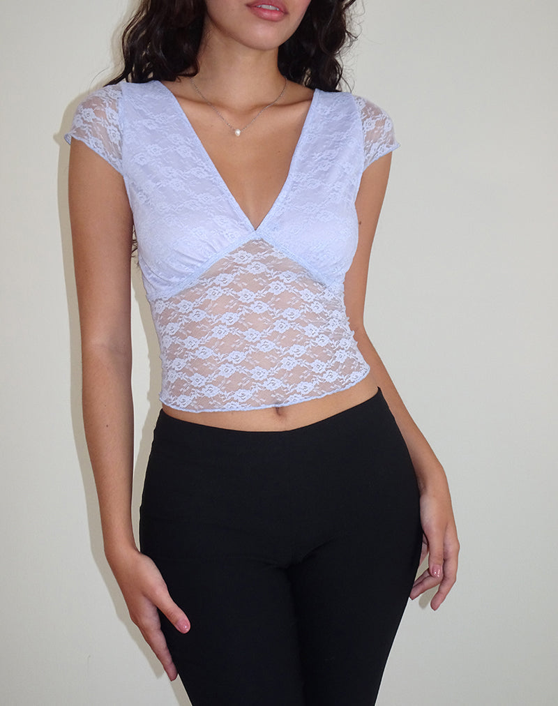 Image of Livra Top in Clover Lace Lilac