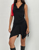 Image of Lizella Hem Mini Dress in Cupro Black