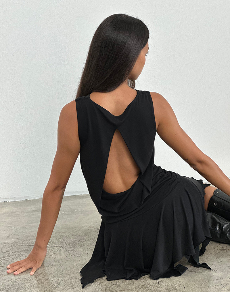Black Cupro Mini Dress | Lizella – motelrocks-com-us
