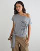 Image of Lola Tie Waist Top in Artistic Floral Grey