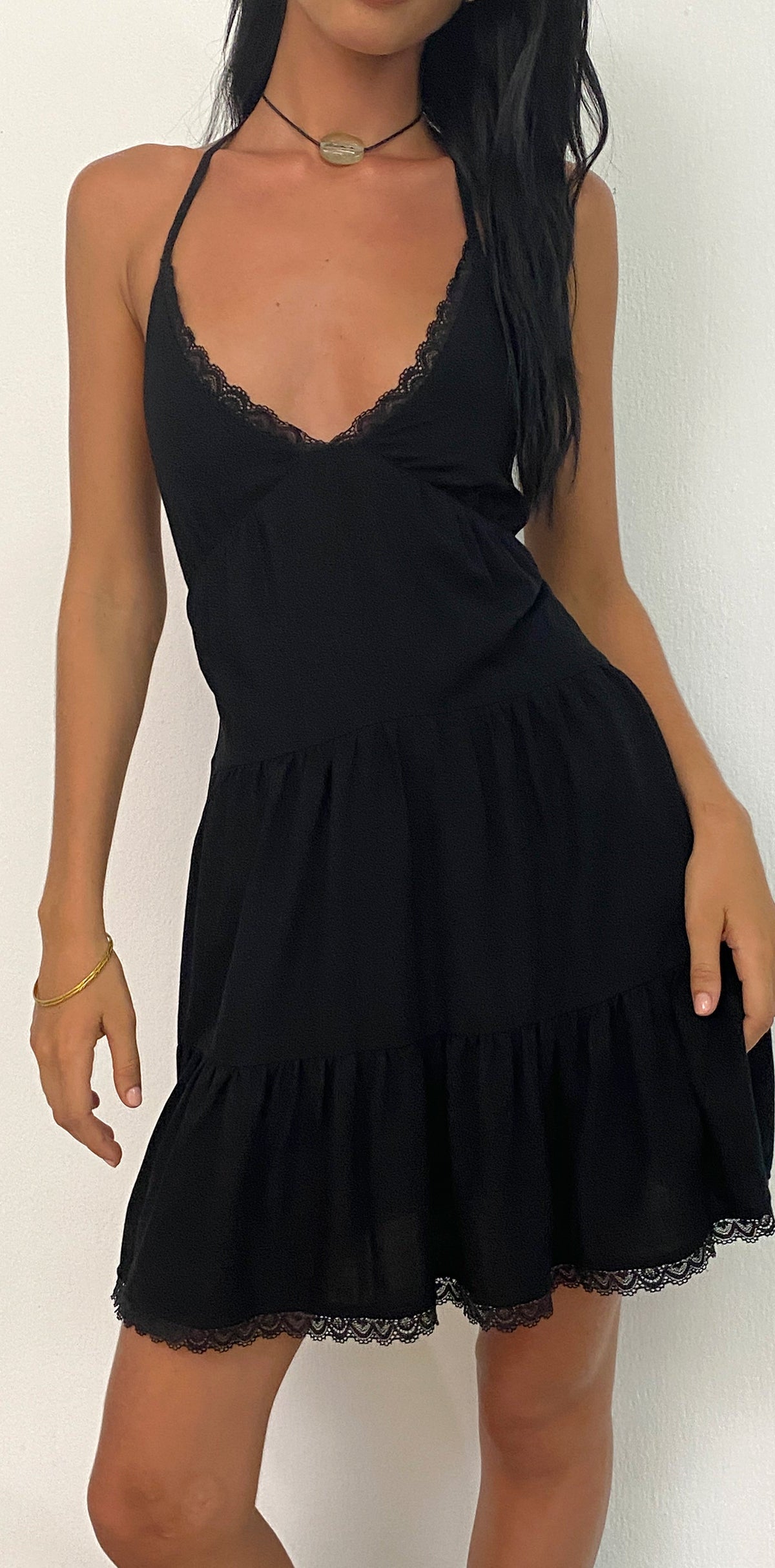 Kayden Mini Halter Dress - Black