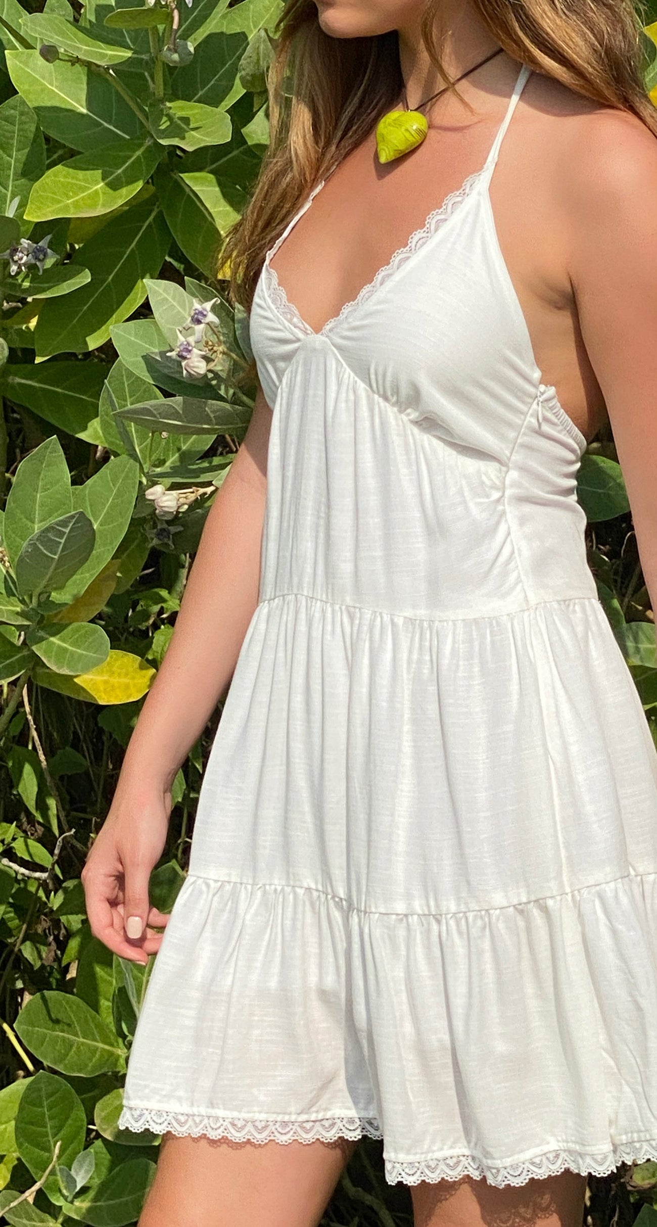 Fire Of Stars Halterneck Mini Dress White