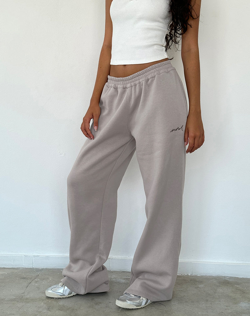 Loose Jogger in Mushroom with Tonal Brown MOTEL Embroidery