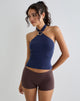 Image of Lorie Halter Top in Cupro Navy