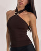 Lorie Halter Top in Rayon Bitter Chocolate