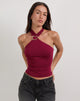 Image of Lorie Halter Top in Rayon Burgundy