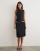 Image of Asiki Midi Skirt in Mesh Black