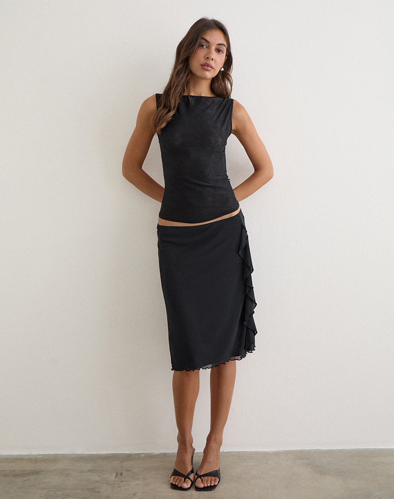 Image of Louis Vest Top in Lace Black