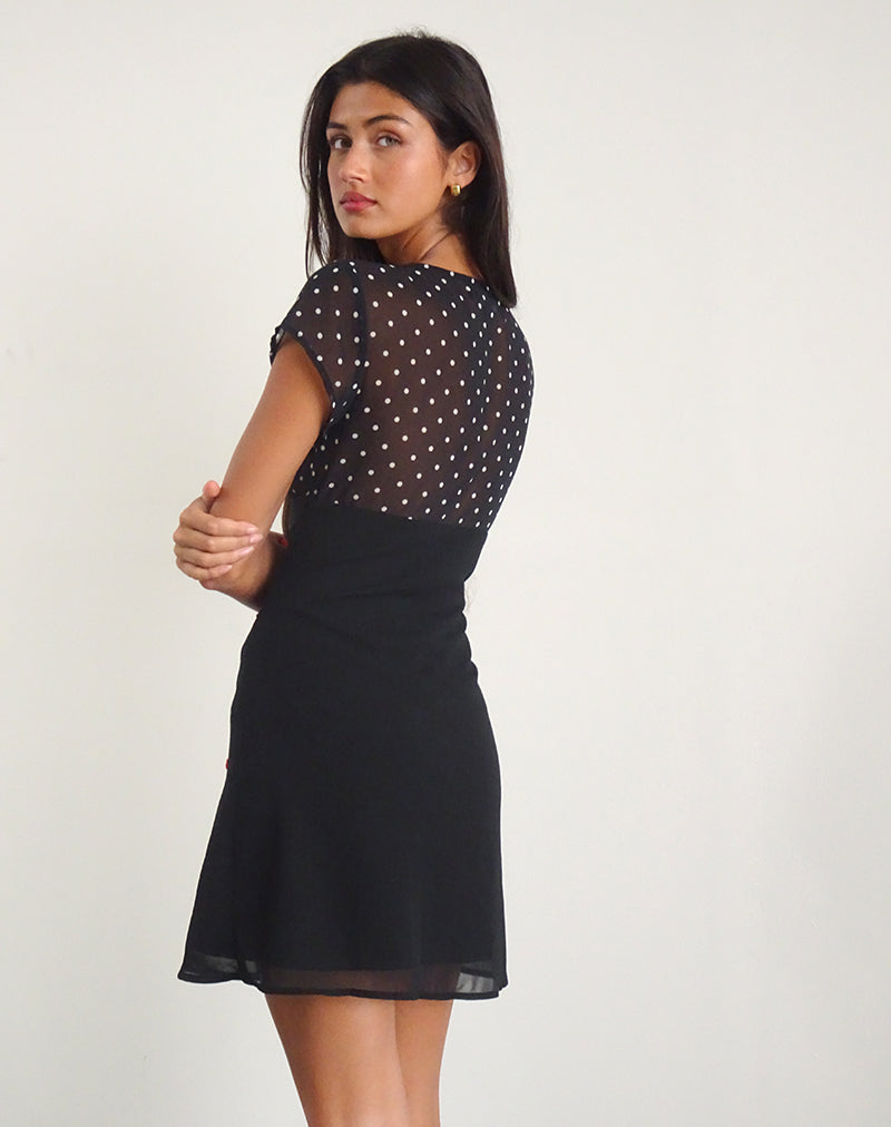 Image of Lovita Mini Dress in Basic Polka Black