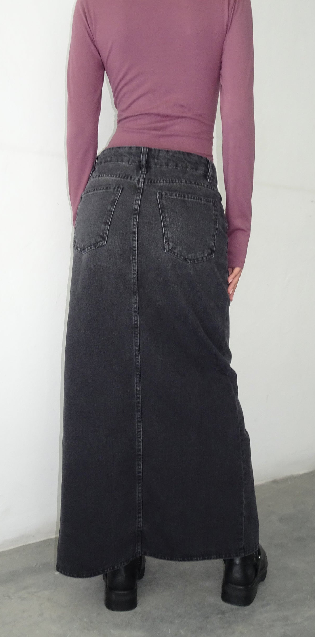 Vintage Black Maxi Skirt | Low Rise – motelrocks-com-us