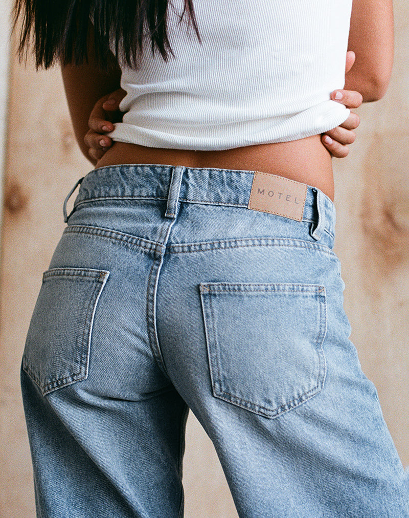 Motel rocks ローライズ ストレート デニム Indigo Low Rise Flare Jeans | Rigid – motelrocks-com-us