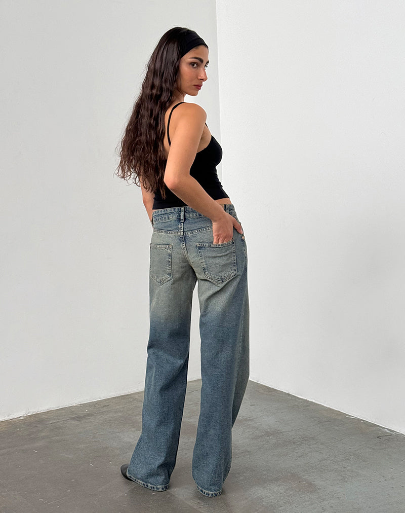 Motel Rocks ローライズ　ジーンズ　ストレート　モーテルロック Steel Blue Low Rise Straight Leg Jeans | Parallel