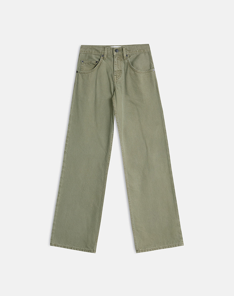 Image of Low Rise Parallel Jeans in Fern Green