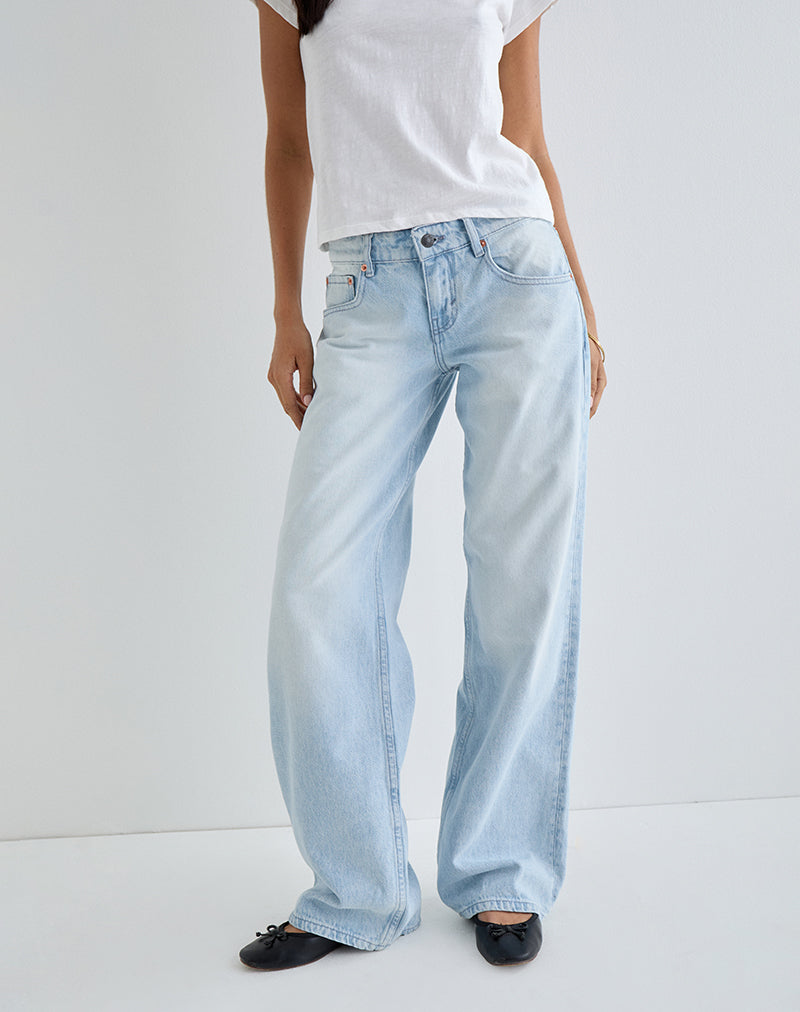 Matal Rocks Icy Blue Wash Low Rise Jeans | Parallel – motelrocks-com-us