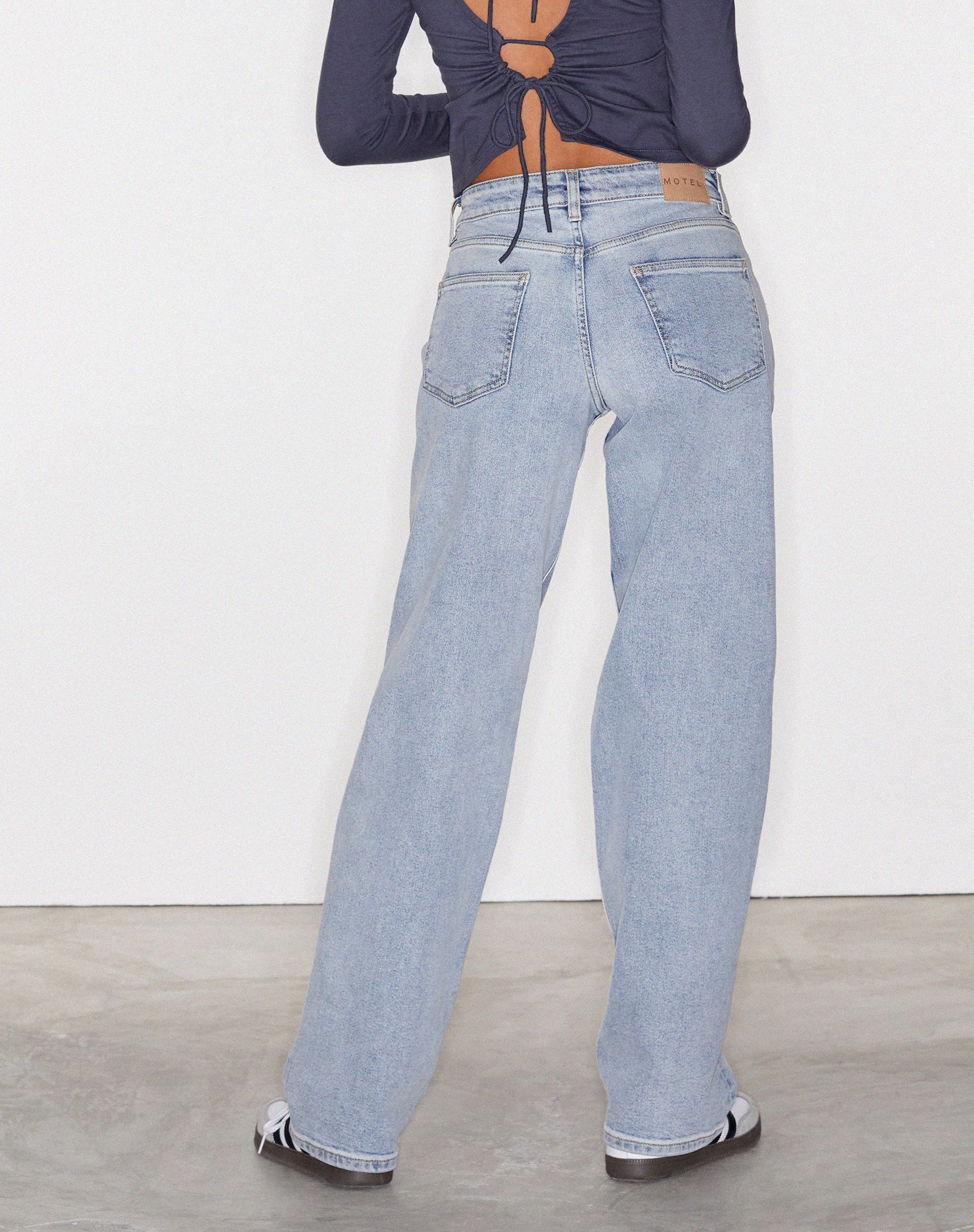Light Blue Denim Low Rise Straight Leg Jeans | Parallel