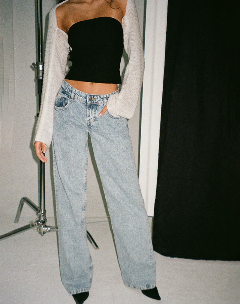 Image of Low Rise Parallel Jeans in 80s Light Blue Wash