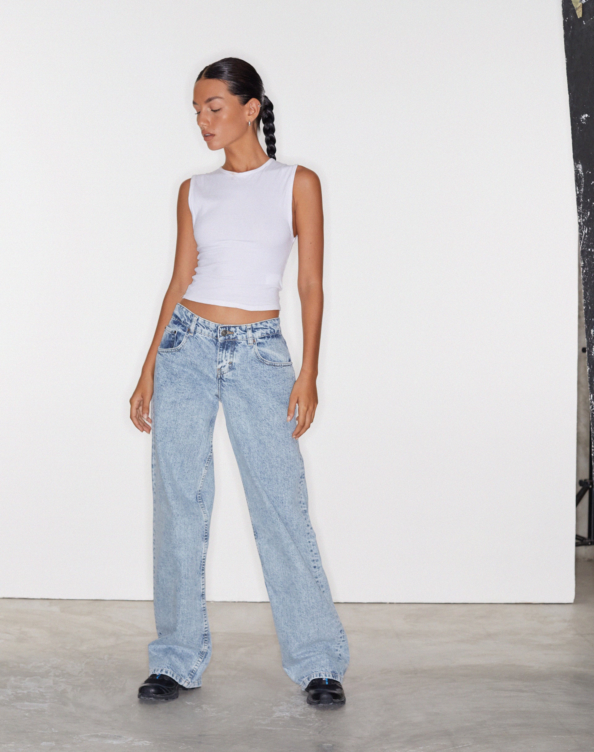 Womens Beige High Waisted Jeans | NA-KD
