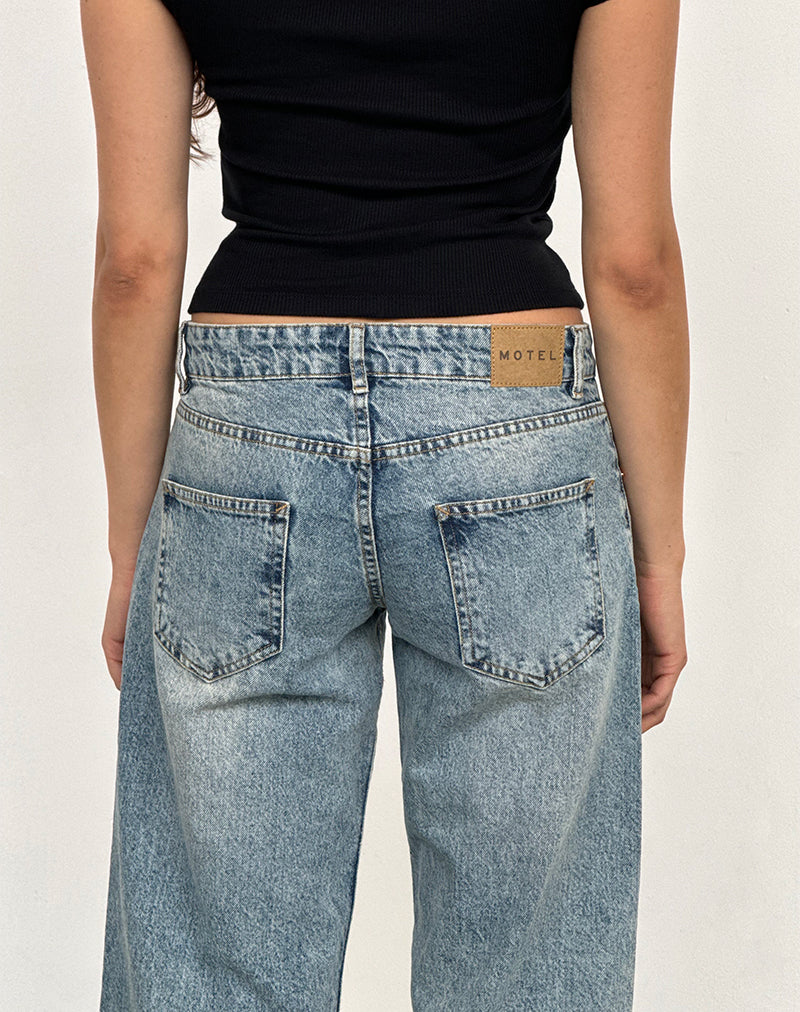 Low Rise Parallel Jeans in Vintage Blue Wash